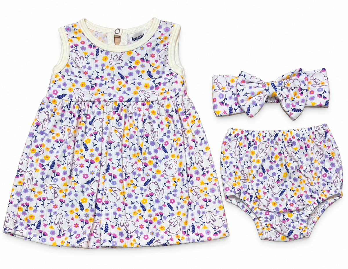 Vestido con cubre pañal + balaca