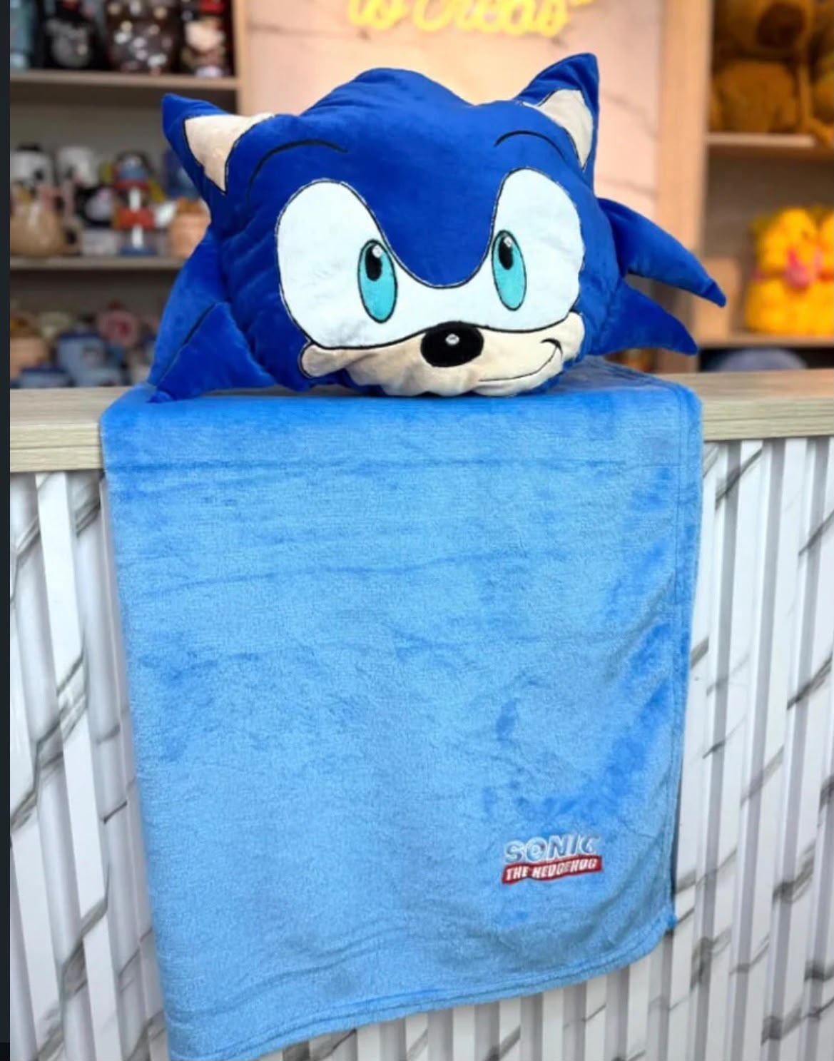 Peluche Sonic con Cobija 2 en 1