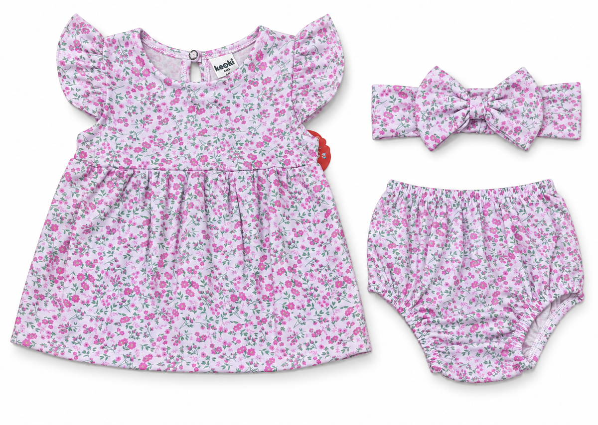 Vestido con cubre pañal + balaca
