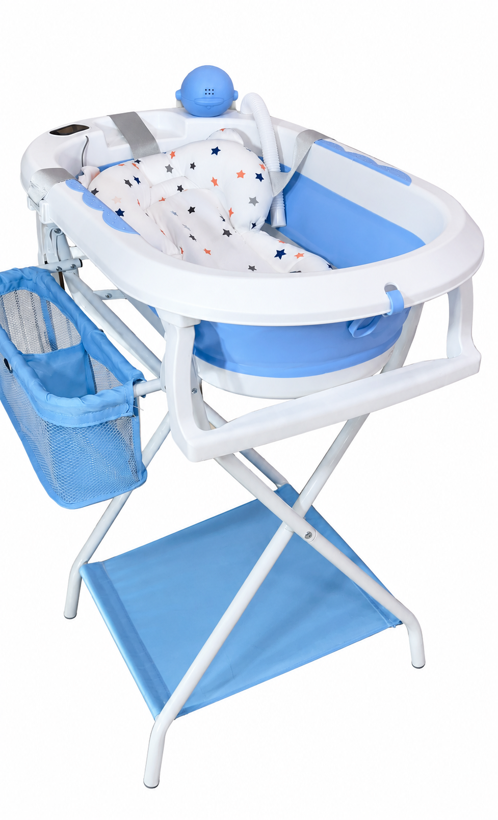 Bañera Plegable para Bebé con Base Metálica, Soporte en Espuma