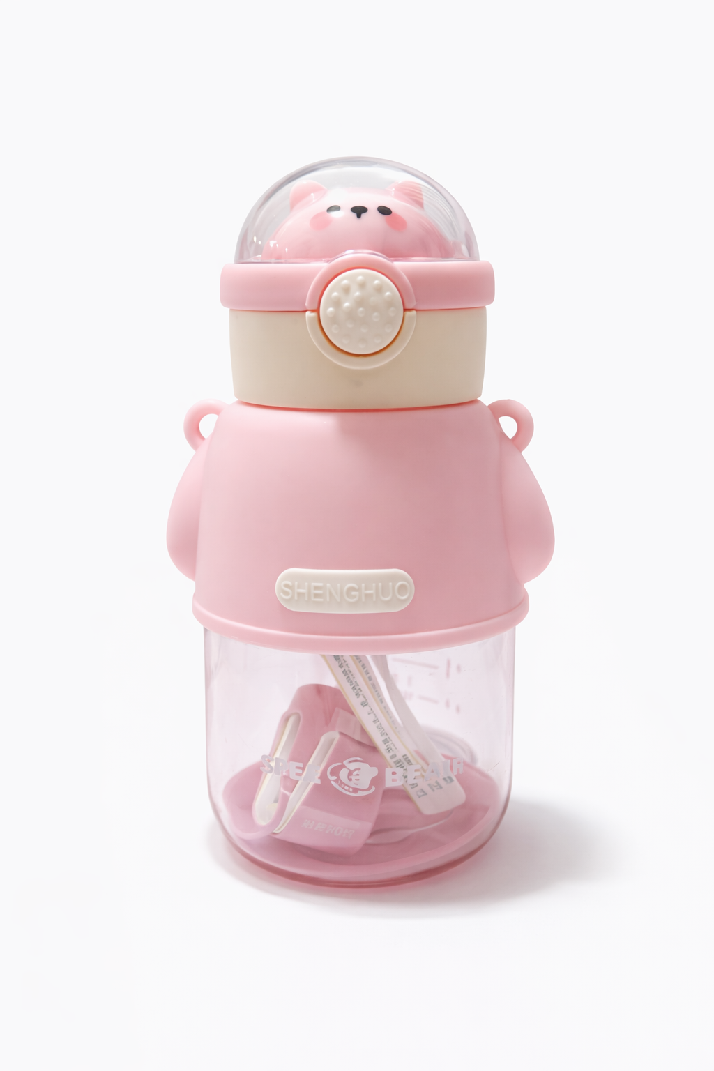 Botella con pitillo y correa