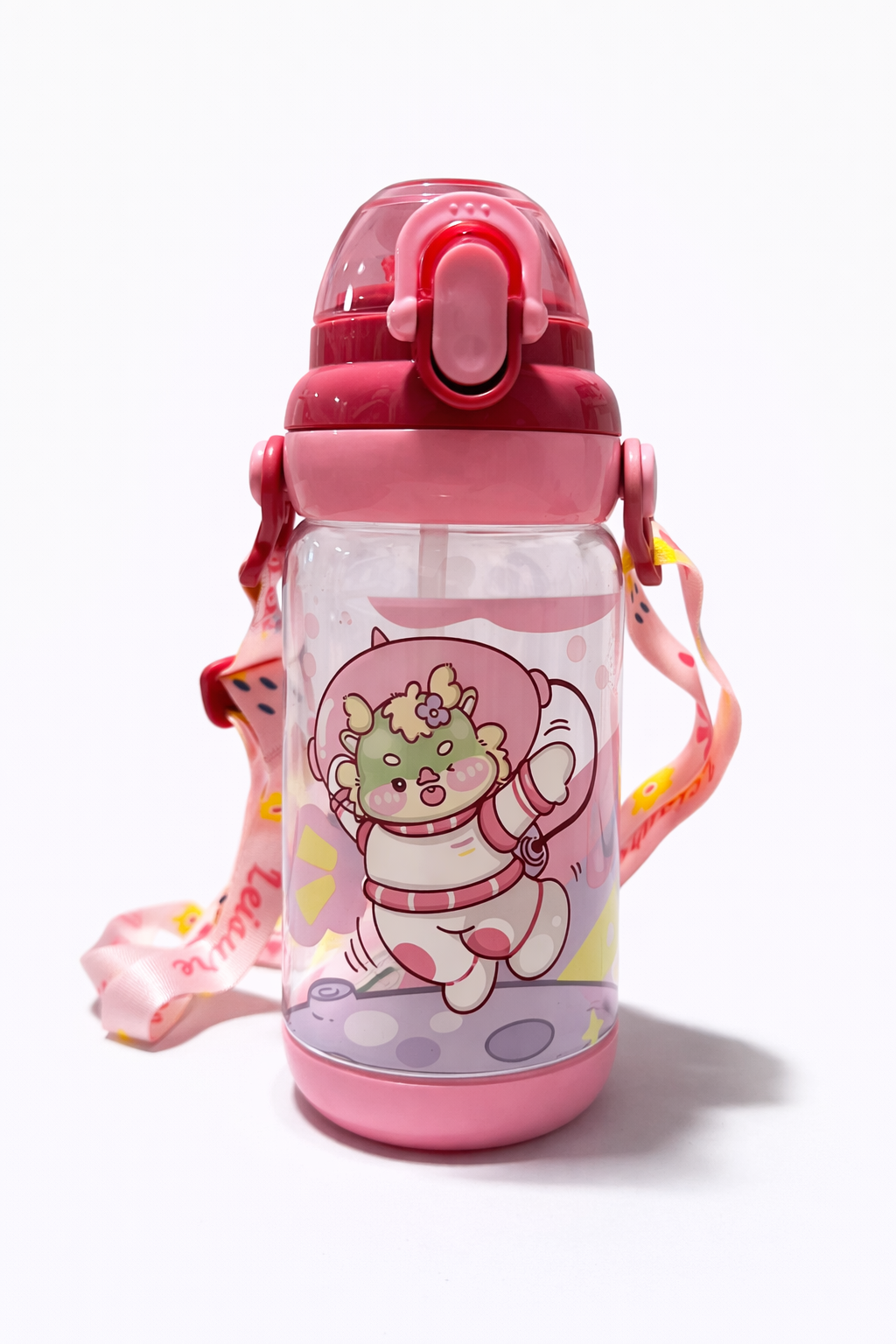 Botella con pitillo y correa