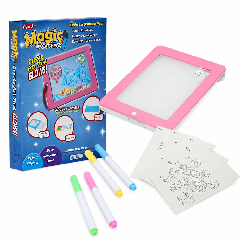 Tabla mágica de dibujo con lápices neón