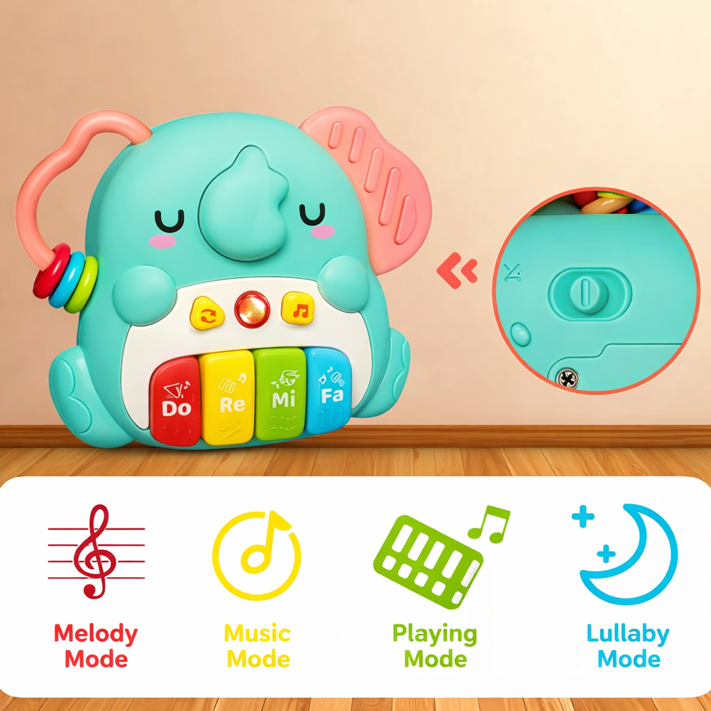 Piano musical elefante infantil