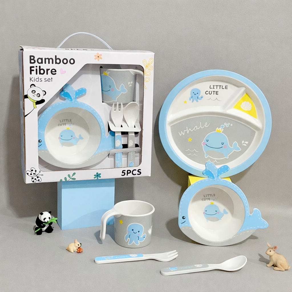 Vajilla infantil de bambú 5 piezas
