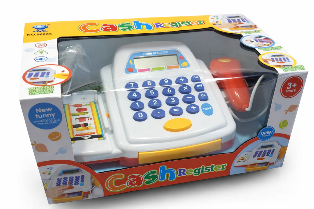Caja registradora de juguete con sonido para niños
