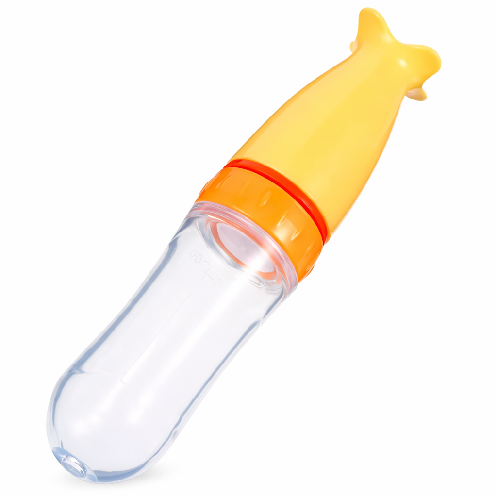 Tetero con cuchara para bebé en silicona