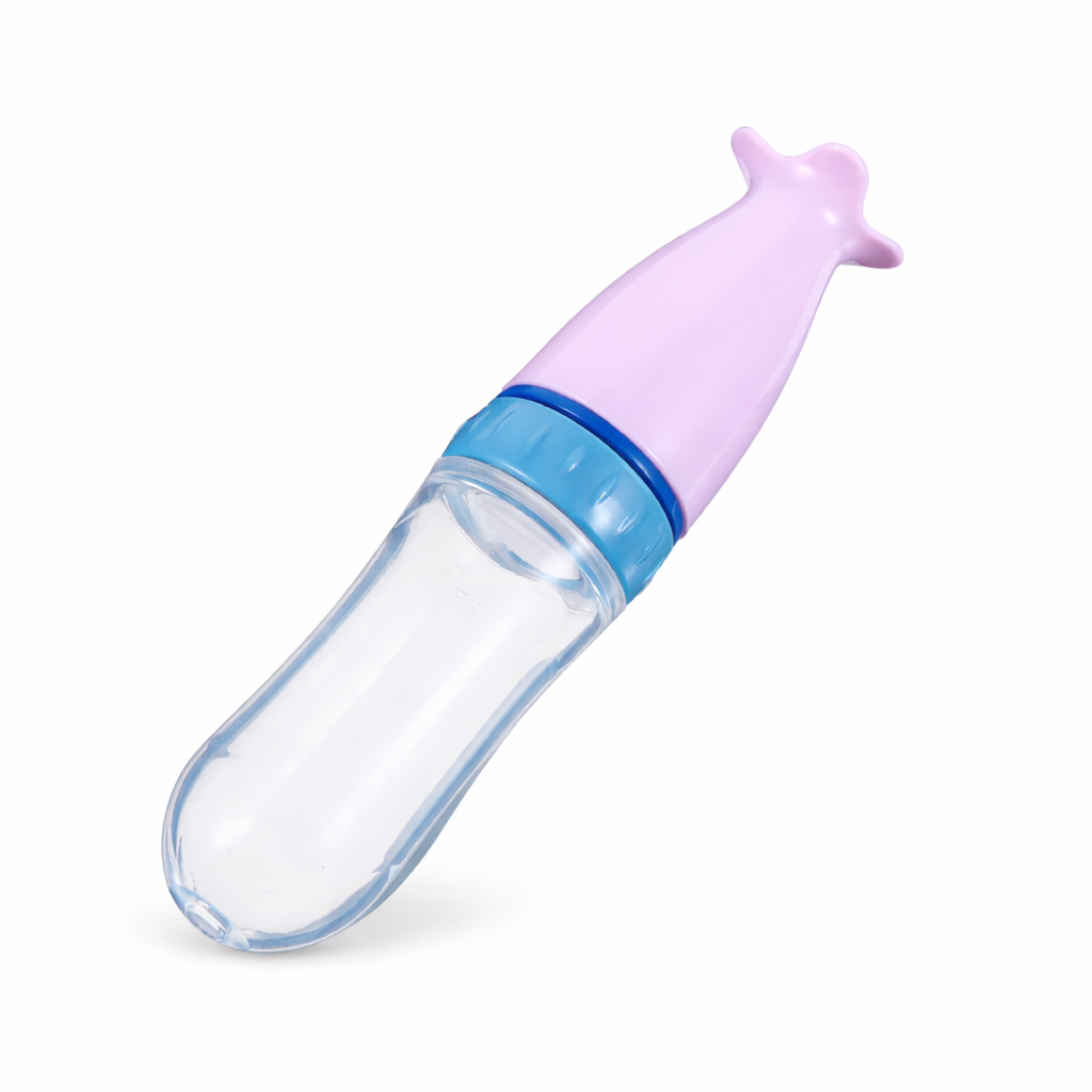 Tetero con cuchara para bebé en silicona