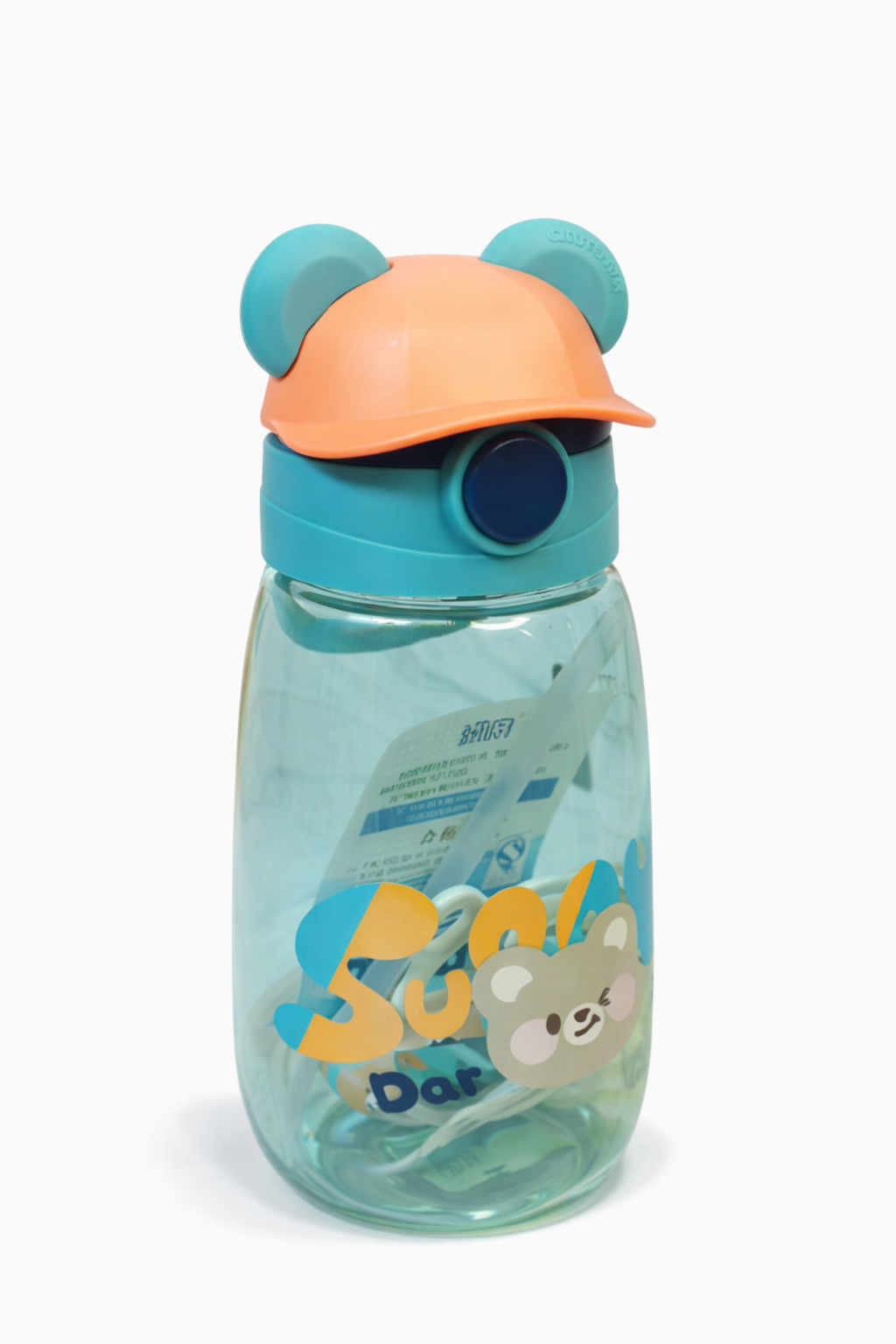 Botella con pitillo diseño orejitas