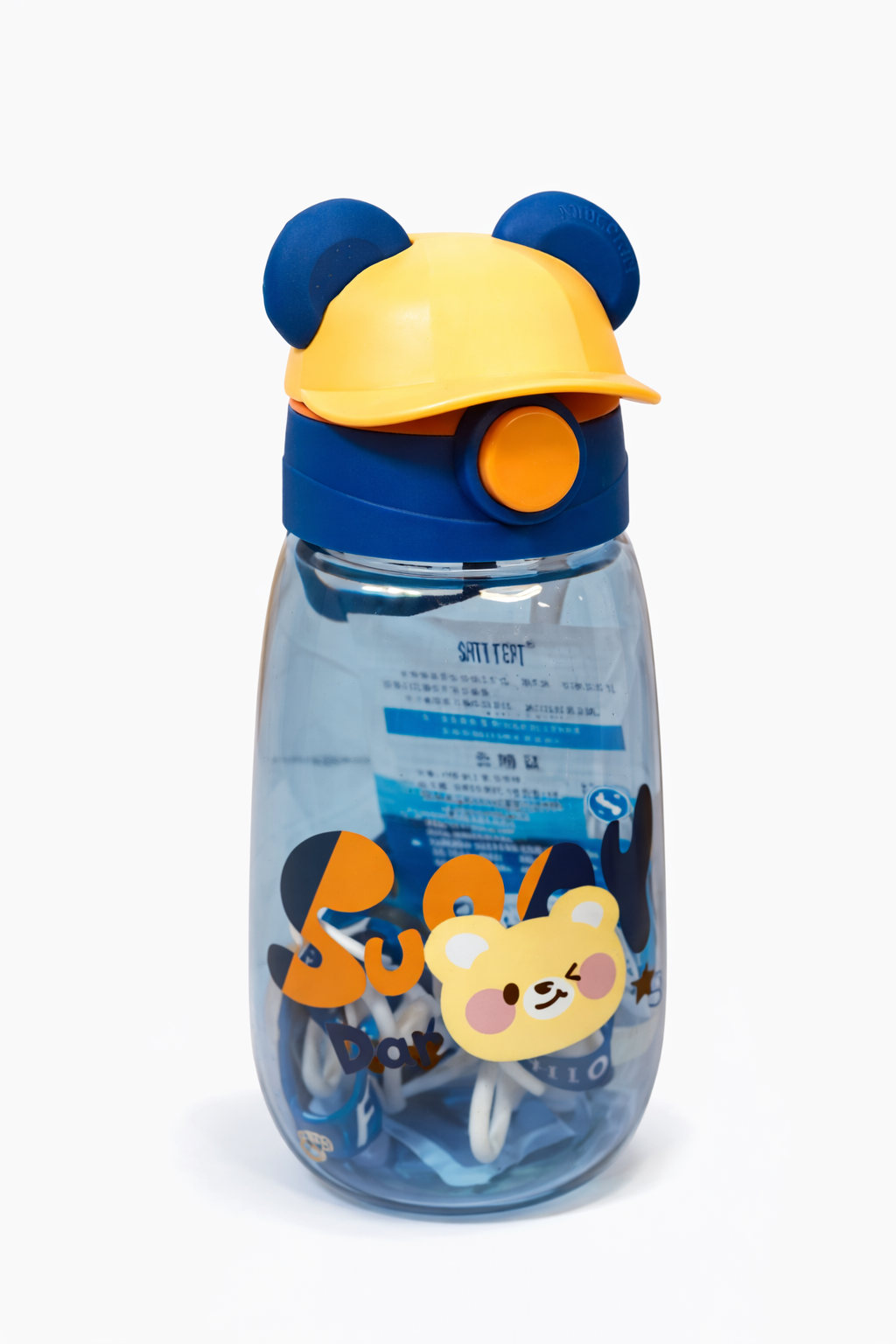 Botella con pitillo diseño orejitas