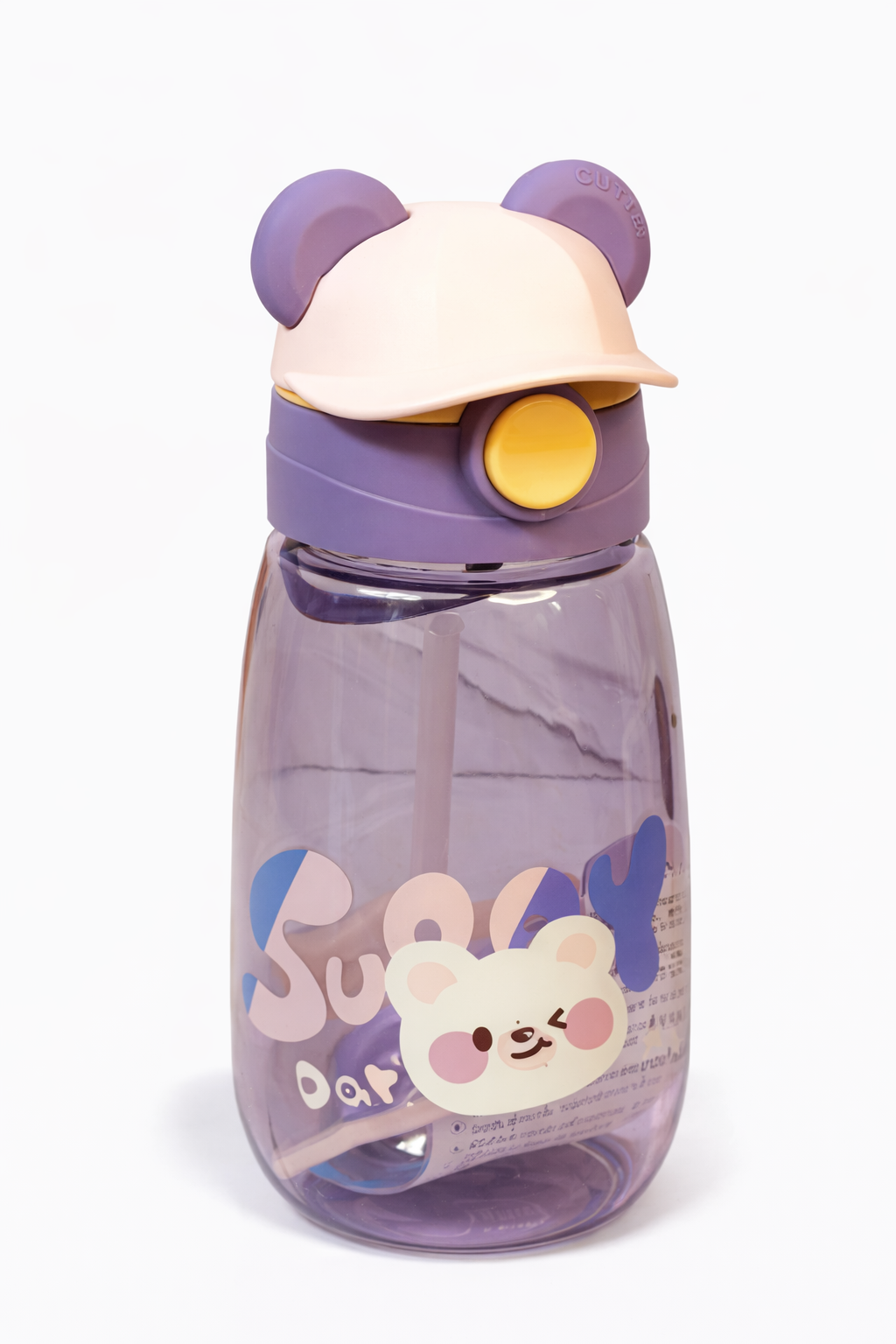 Botella con pitillo diseño orejitas