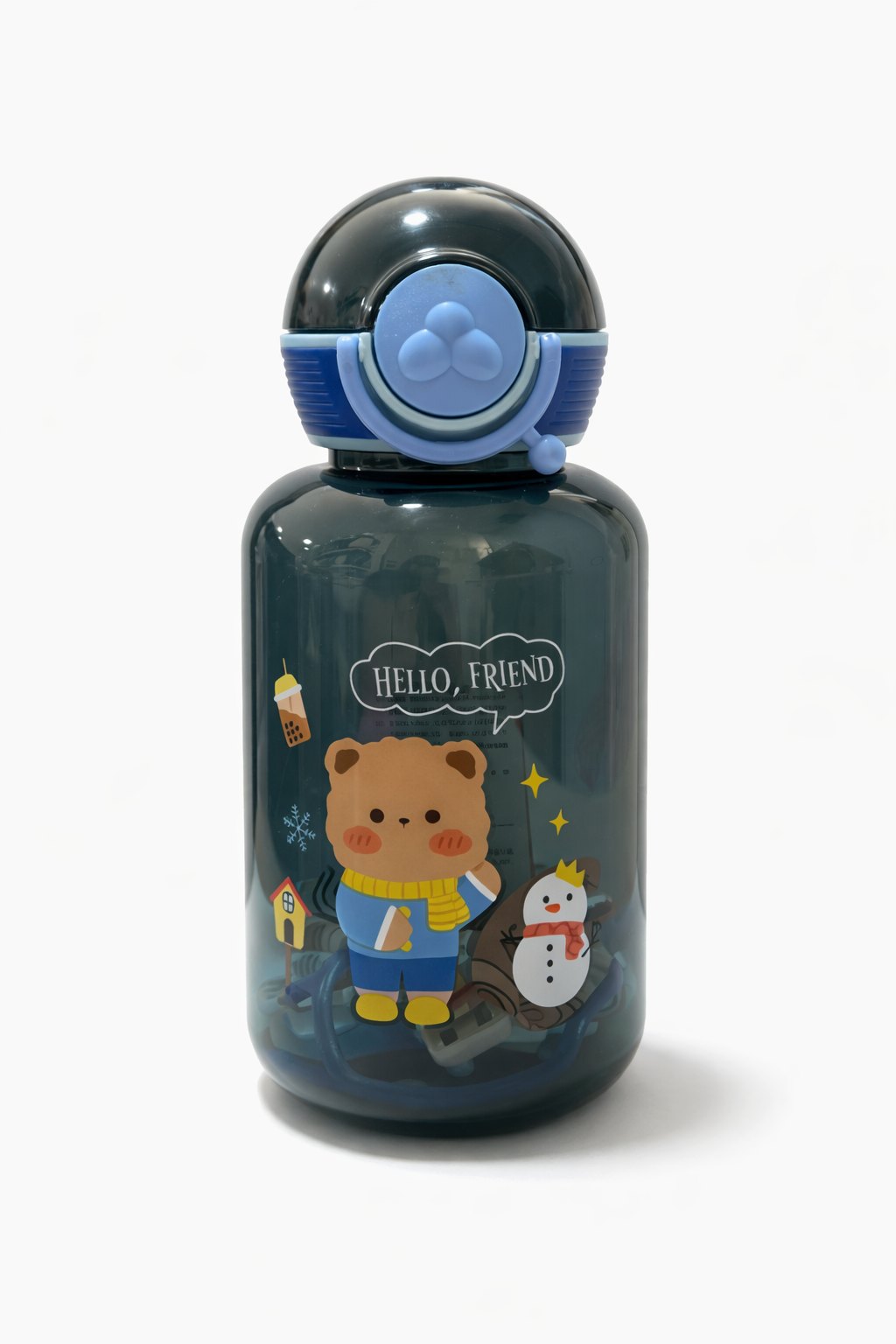 Botella con pitillo y correa