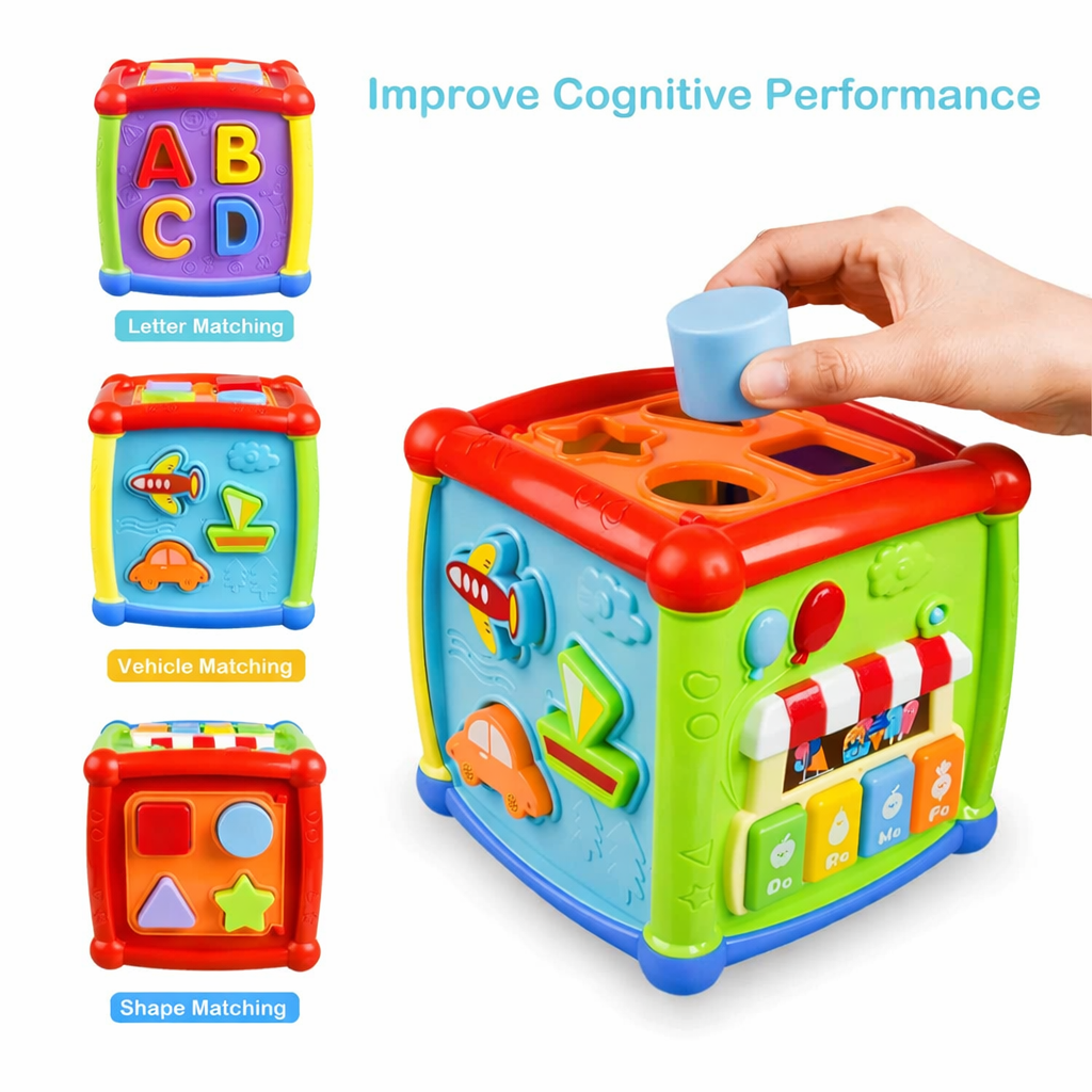 Cubo didáctico de estimulación temprana para bebé
