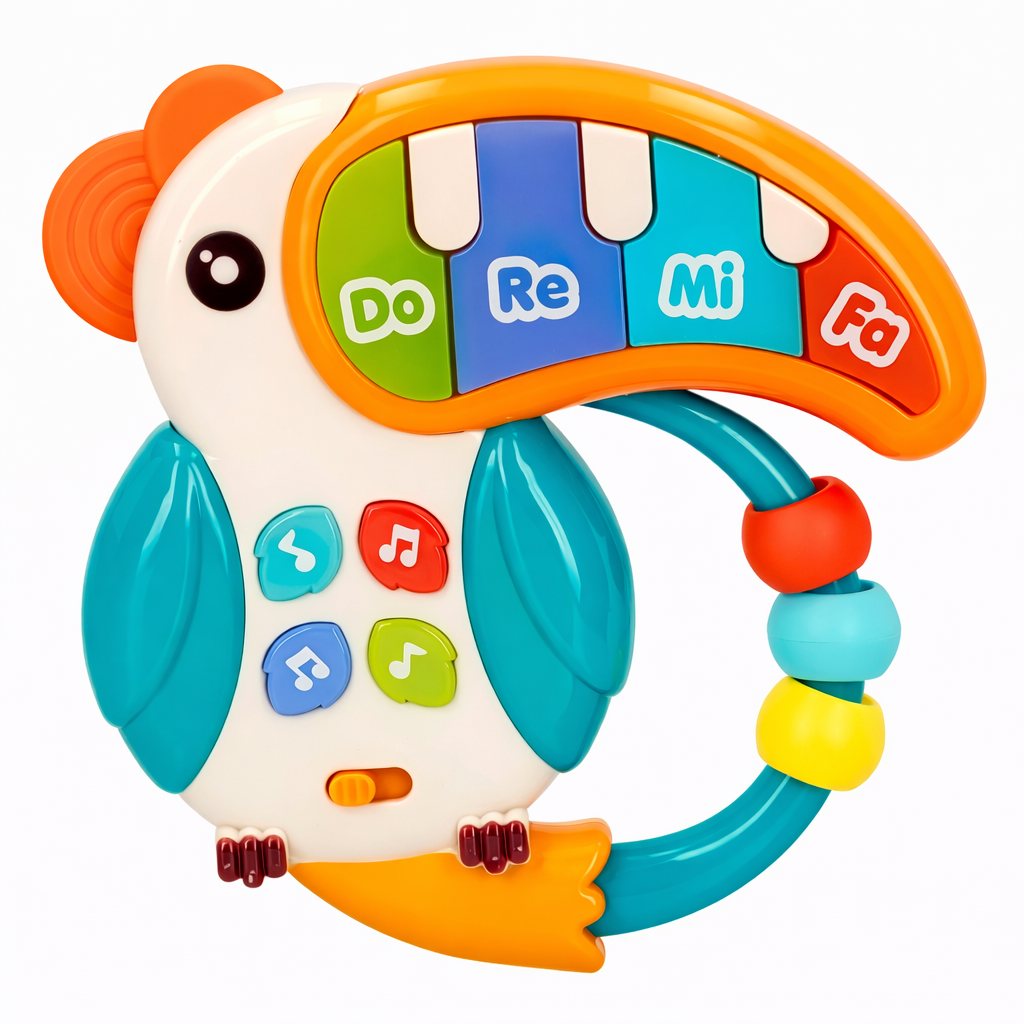Piano tucán musical didáctico con luces