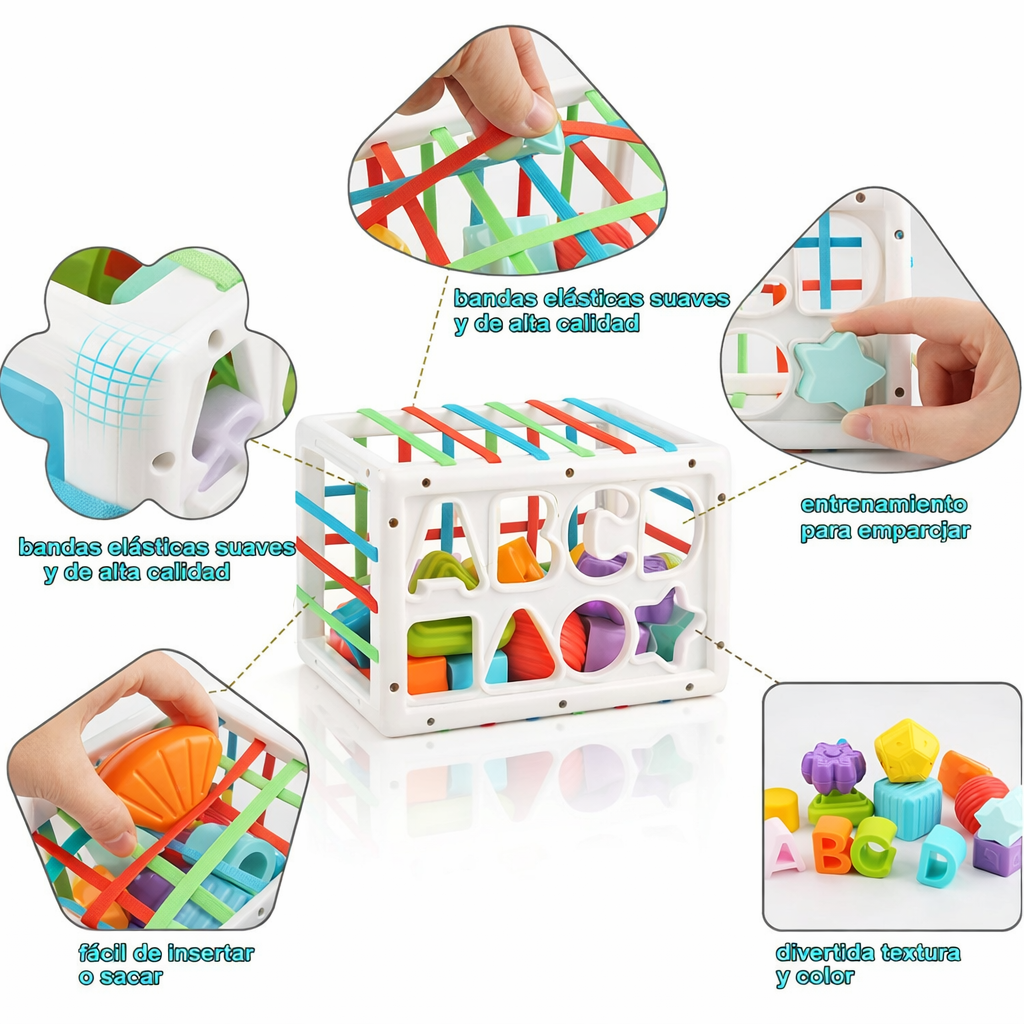 Cubo didáctico multisensorial para bebés