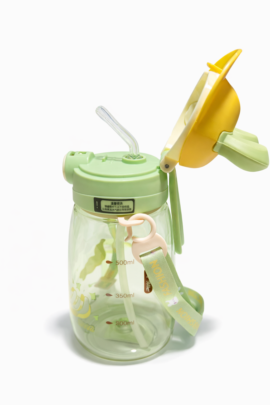 Botella con pitillo diseño conejo