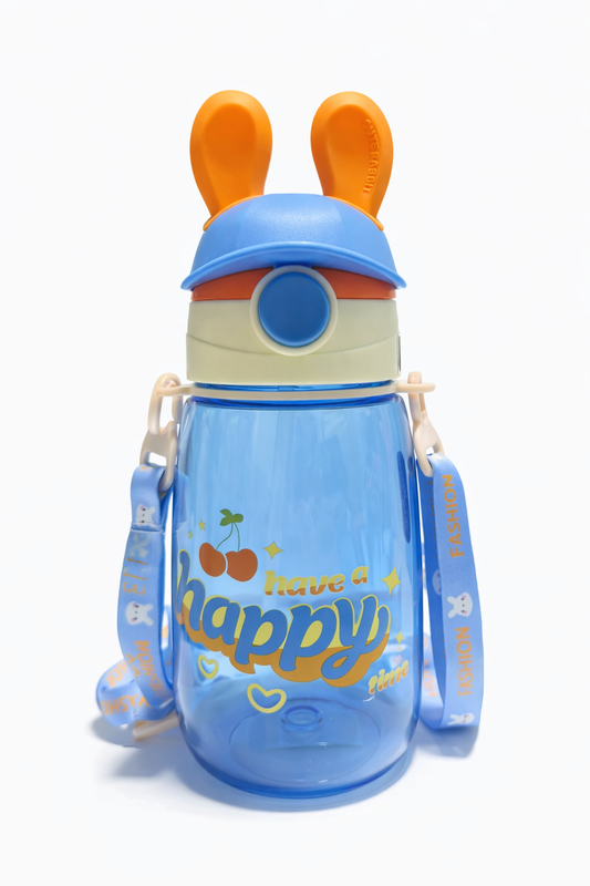 Botella con pitillo diseño conejo