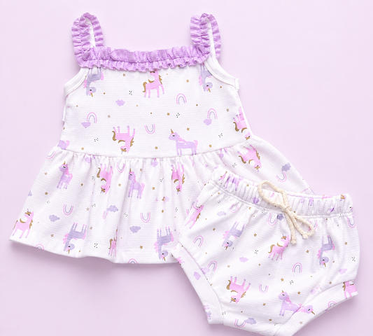 Vestido unicornio + cubrepañal