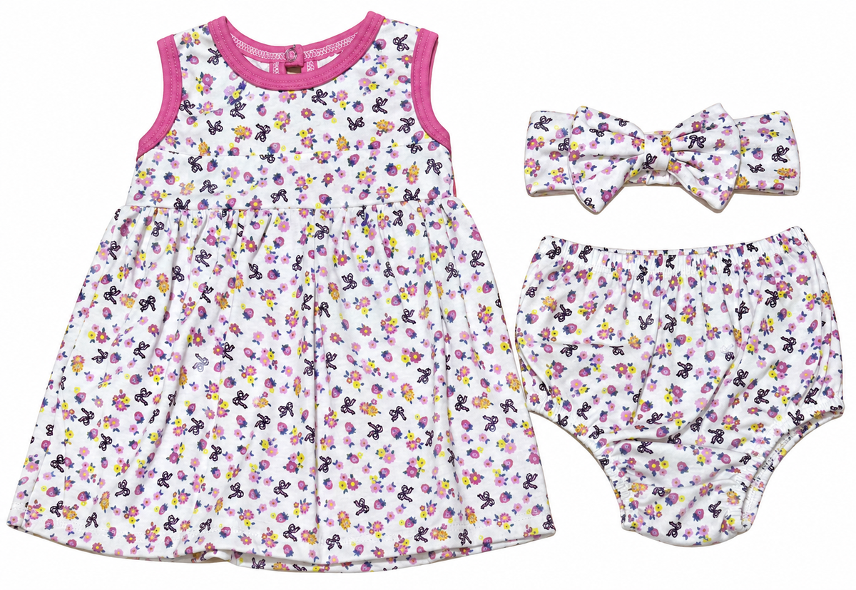 Vestido con cubre pañal + balaca