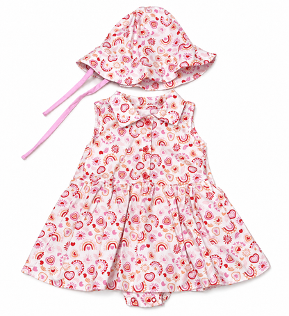 Vestido Mameluco para Bebé Niña con Pavita
