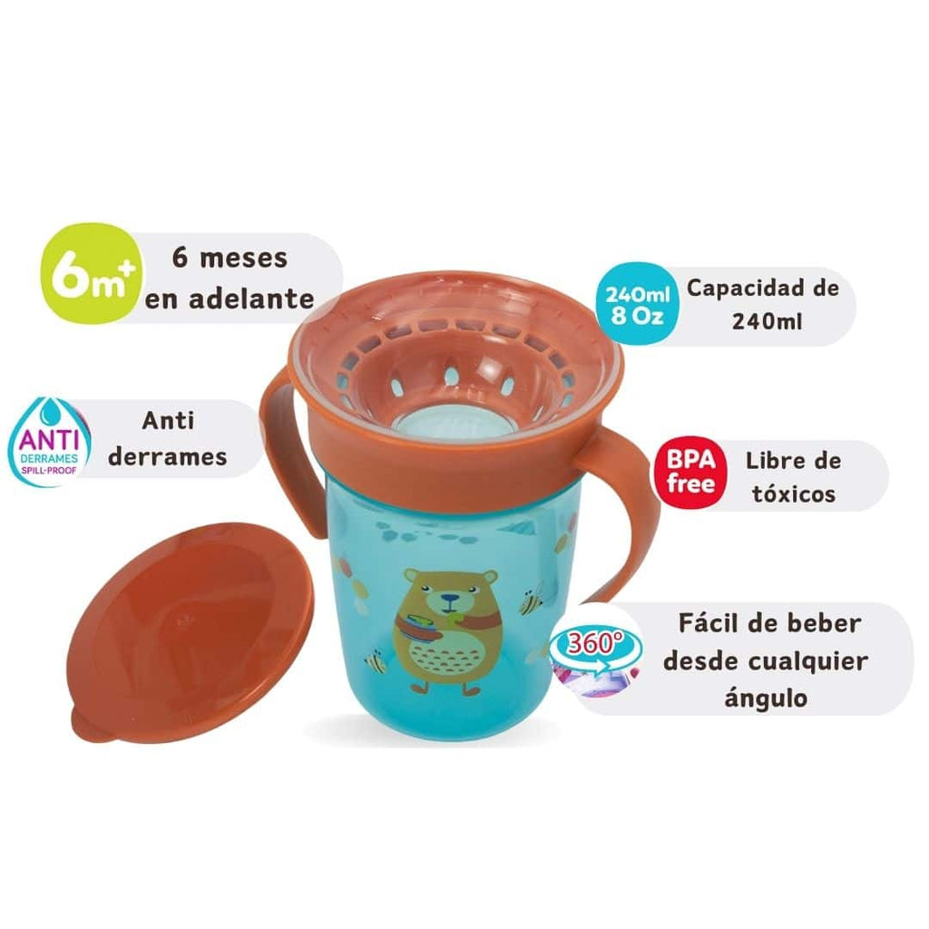 Vaso entrenador 360° antiderrames