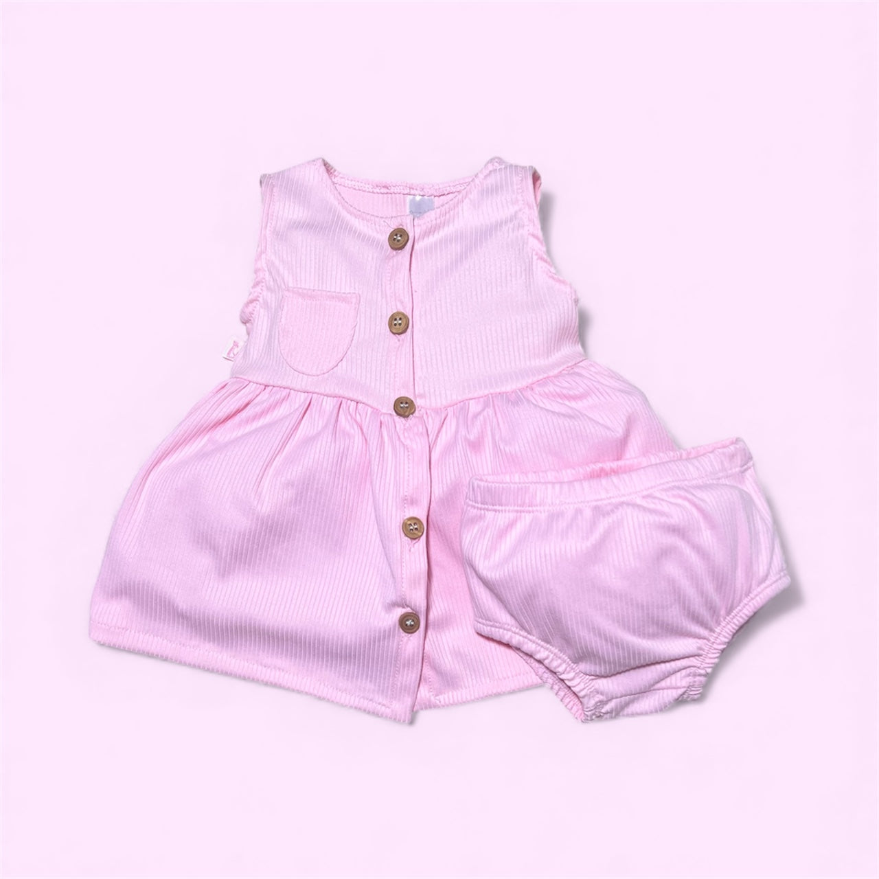 Vestido en tela rib con cubrepañal
