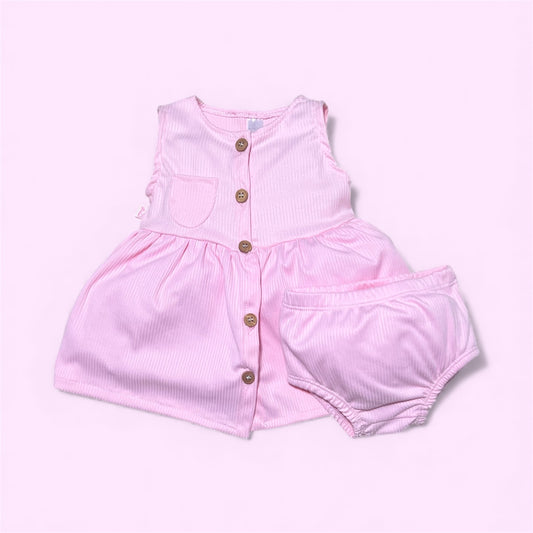 Vestido en tela rib con cubrepañal