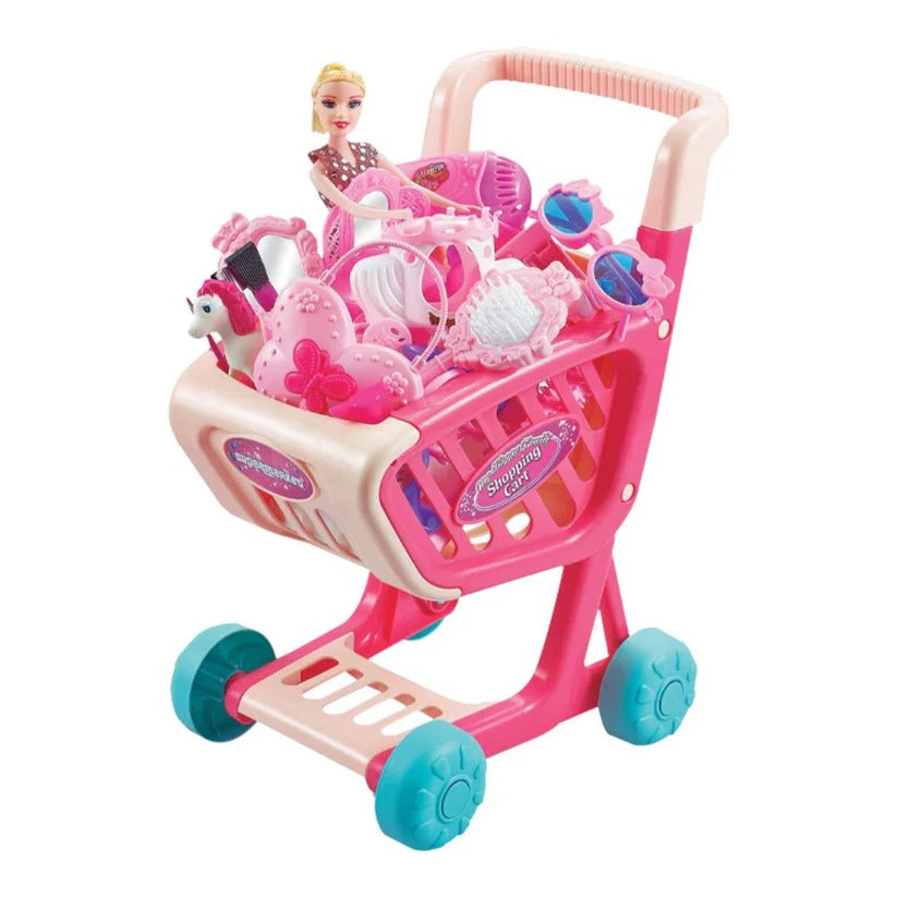 Carrito de compras infantil con accesorios