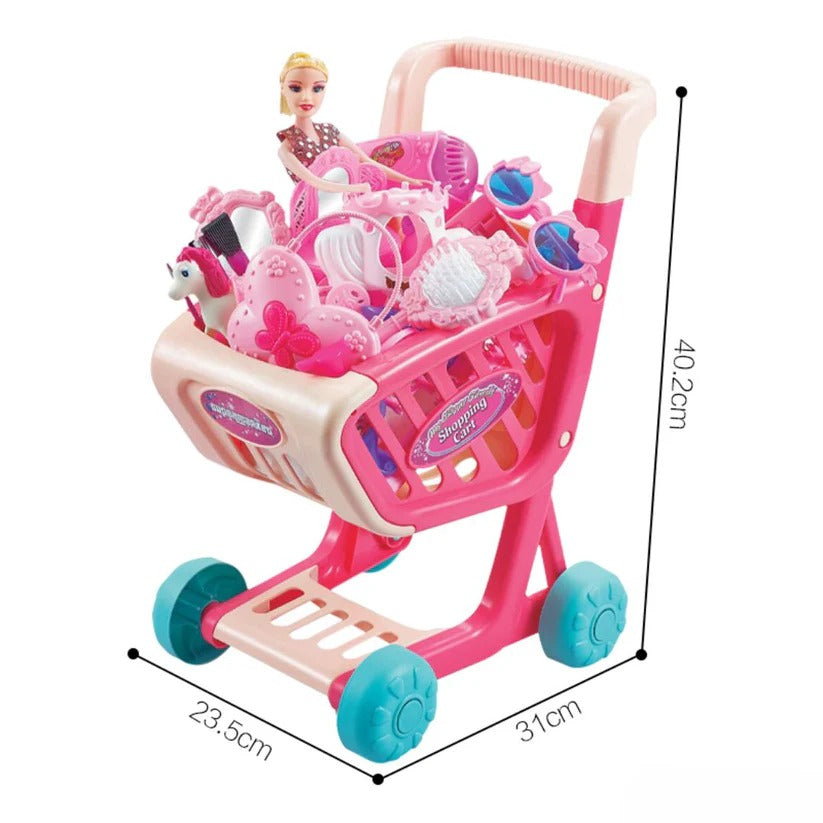 Carrito de compras infantil con accesorios