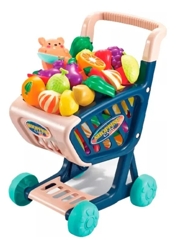 Carrito de compras infantil con accesorios