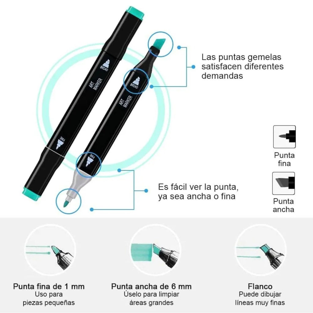 Marcadores doble punta (80 unidades)