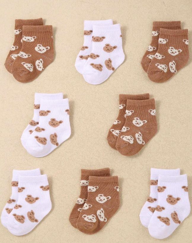 Medias x2 pares (blanco + café)