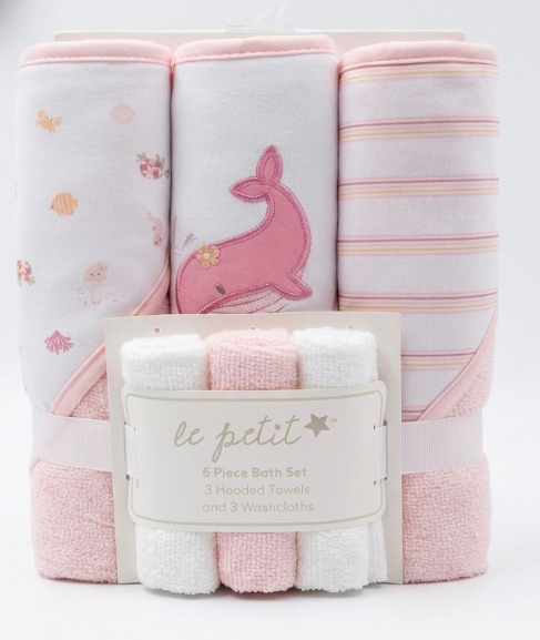 Pack de 3 Toallas con Capota y 3 Babitas para Bebé