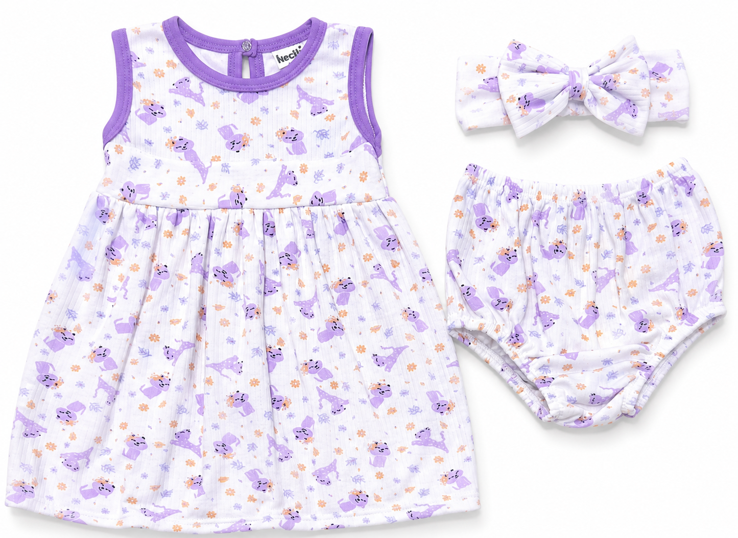 vestido + cubrepañal + balaca